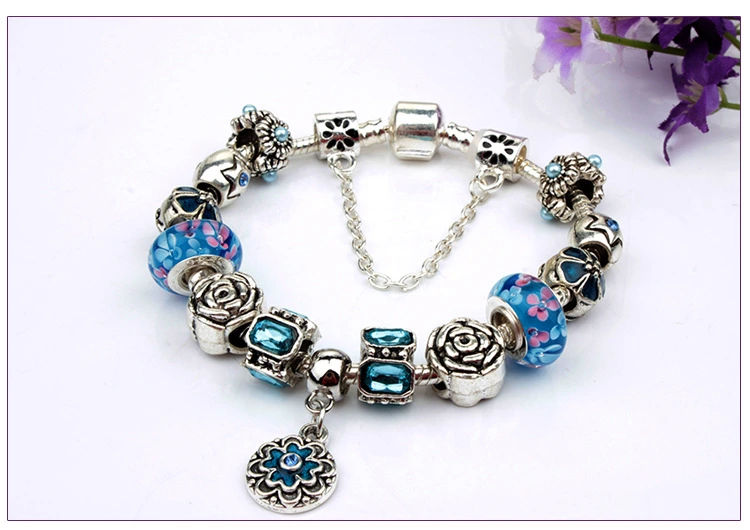 Flower Pendant Bracelet Retro Alloy Beads Bracelet Wholesale