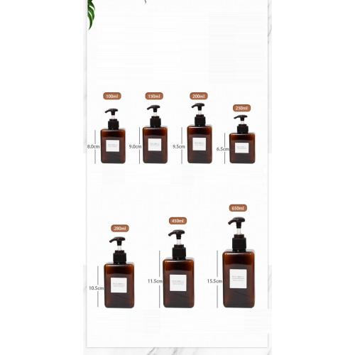 Botellas de viaje de champú cuadrado de loción PETG