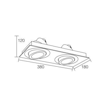 LEDER Modern rektangulær 30W*2 LED downlight