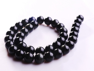 10MM Natural Black Obsidian Round Crystal Beads 16"