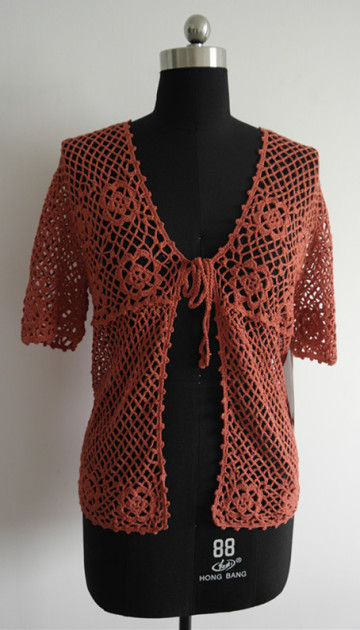 Fashion ladies hand crochet cardigan sweater