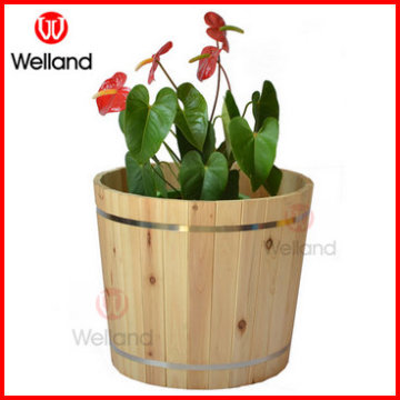 Wooden Barrel Planter Boxes