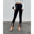 Slim-Fit Slit Trousers Women's High-Waisted Trousers