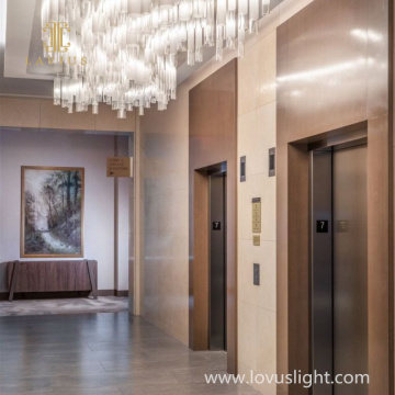 Lustre de l&#39;ascenseur à la villa à faible puissance Grande lustre à LED de fer forgé en acrylique de luxe