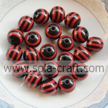 2014 8MM 500Pcs Black & Red Zebra Wholesale Shamballa Round Pandora African Wedding Latest Design Jewelry Beads
