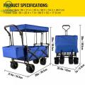 Outerlead Large Collapsible Garden Cart w/ Removable Canopy