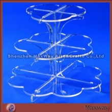 Crystal 3-tier durable plexiglass cupcake stand