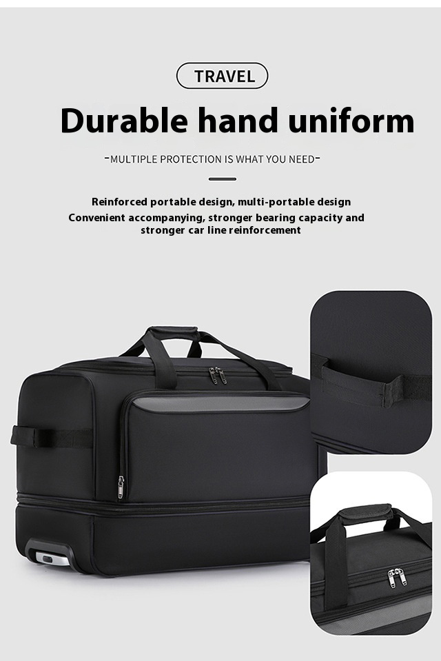 Oxford အထည်ခေါက်သိမ်းပိုက်ဖြတ်စက် trolley အိတ် Oxford Cloth Foldable Travel Trolley Bag