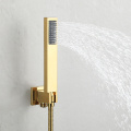 Hot and cold gold wall mounted shower set