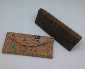 New Arrival Cork Fabric display folding eyeglass sunglasses case