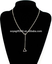 Gold Lariat Heart And Triangle Necklace Dainty Thin Simple Jewelry