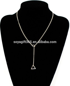Gold Lariat Heart And Triangle Necklace Dainty Thin Simple Jewelry