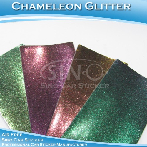 Camaleão Glitter carro quebra adesivo PVC filme