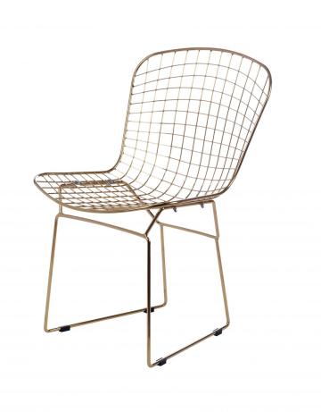 Harry Bertoia Side golden wire chair replica