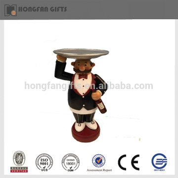 Fashion resin black suit chef statue