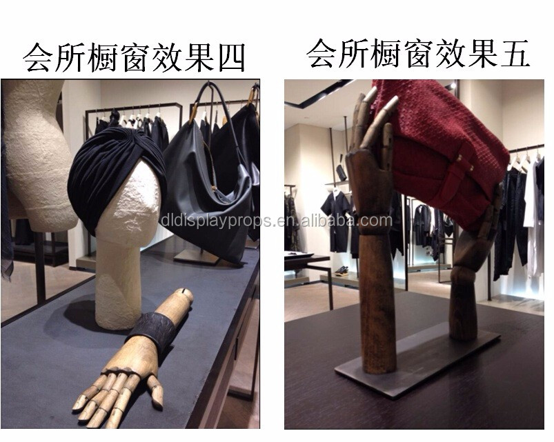 DL1143 Brownish red color flexible display hand female mannequin wooden hand Wood Articulated Hand on sale