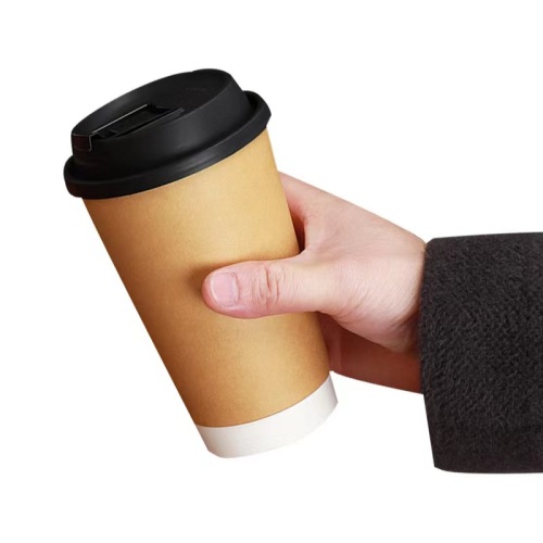 16oz engångs Kraft kaffe papperskopp