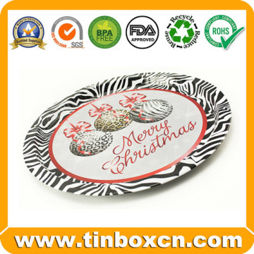 Round Metal Tin Serving Tray