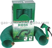 50FT EVA Coil Hose With 4-Dial Function Water Nozzle