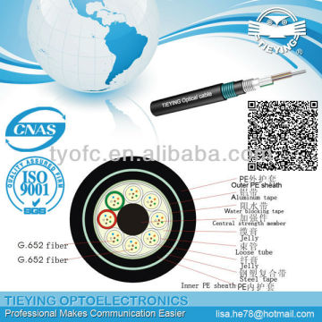 Double armored and double sheathed fiber optic cable GYTA53 36core