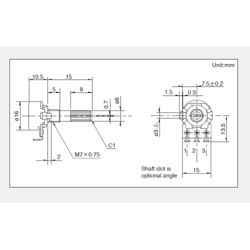 Drehpotentiometer der Serie Rk163