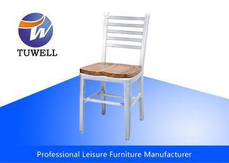 Aluminum Modern Salem Side Dining Chair With Wood Seat , EM