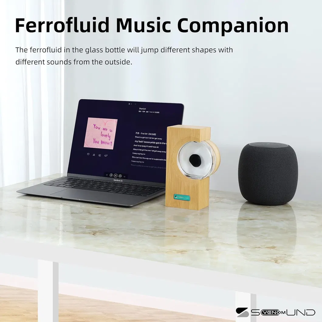 Ferrofluid Speaker Music Mate, Symbiote in a Bottle, Ferrofluid Display Lamp, Magnet Liquid Toy