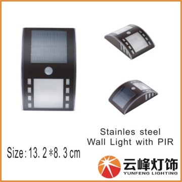 hight LUMEN stainless steel solar wall light solar wedge PIR light solar fence PIR light