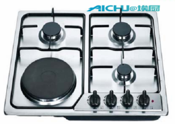 Gas Hob With Black Tempred Glass Panel