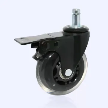 Transparent Office Chair Caster Wheel with Brake