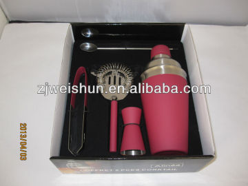 5pcs colorful stainless steel/ cocktail shaker/cocktail mixer sets