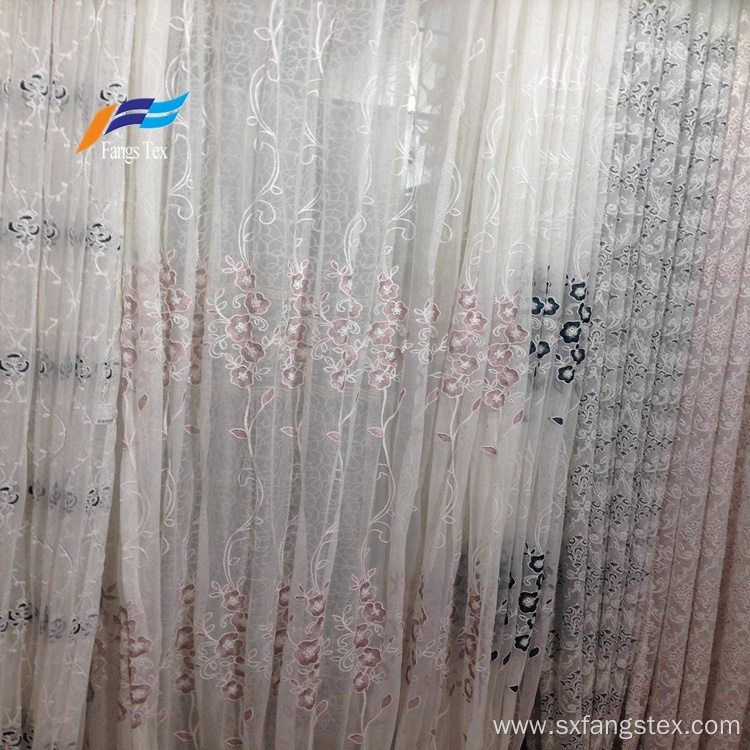 100% Polyester Embroidered Wide Voile Curtain Fabric