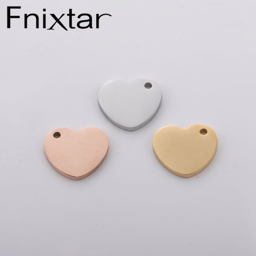 3 colors stainless steel heart shape pendant charms fashion jewelry accessories necklace bracelet earrings charms pendants