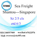 Consolidación de LCL de Shantou Port a Singapur