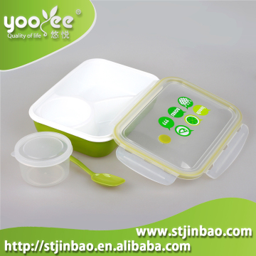 Airtight Compartment Plastic Lunch Box with Lock