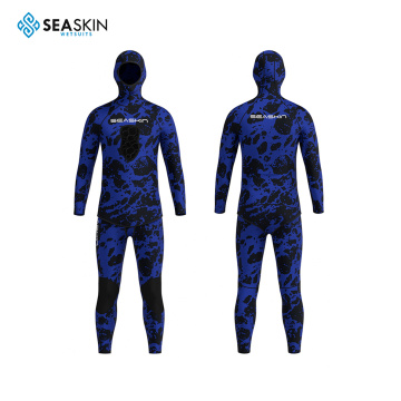 Seaskin 9mm Özel Logo Kamuflaj Erkekler Spearfishing Dalış Wetsuit