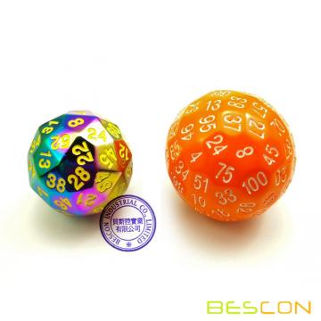 Bescon New Fantasy Iridescent Métal Solide 60 Côtés, Rainbow Metallic D60