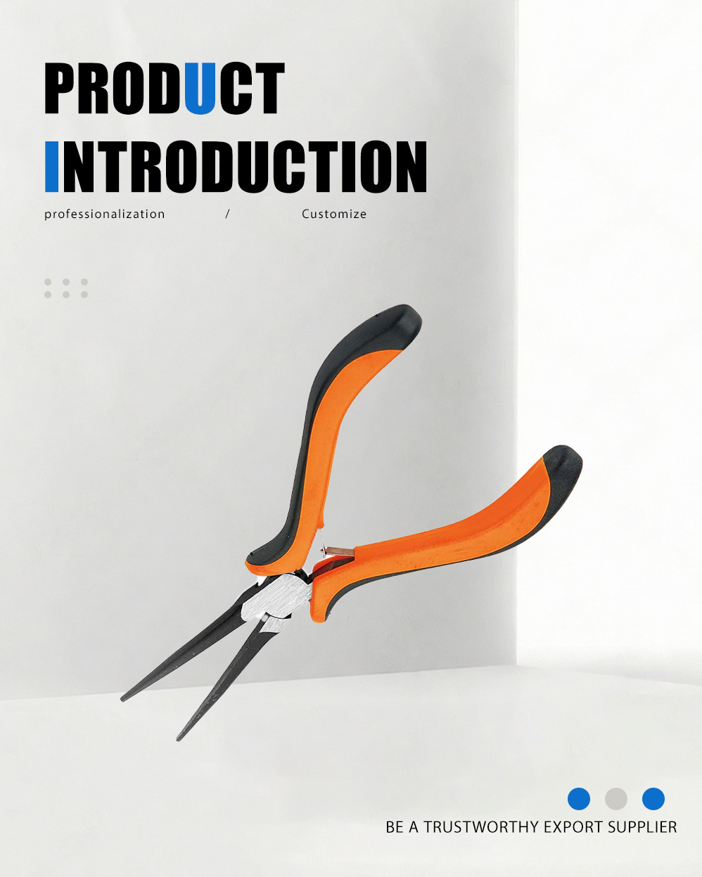 انبر مینی اروپایی 4.5 اینچی (دستگیره های نرم ورق فنری) -34 4.5” European Mini Pliers(Spring Sheet Soft Grip Handles)-34