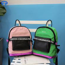 Cheap lady cute canvas backpack