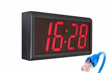 4'', 4-digit LED red display synchronization POE Clock for School