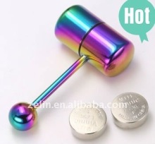 Rainbow vibrating tongue ring barbell,body piercing jewelry