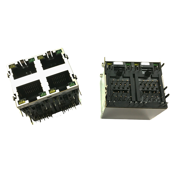 Ingresso laterale 2x2p RJ45 con LED