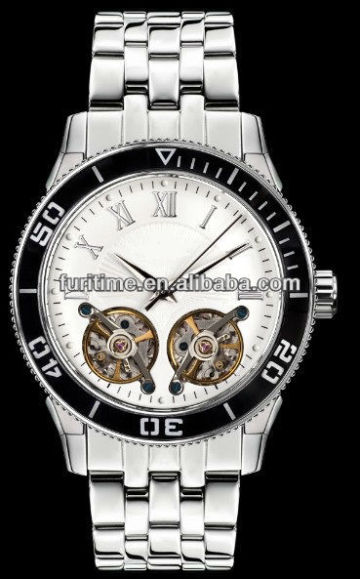 high quality skeleton automatic multifunction movement watch