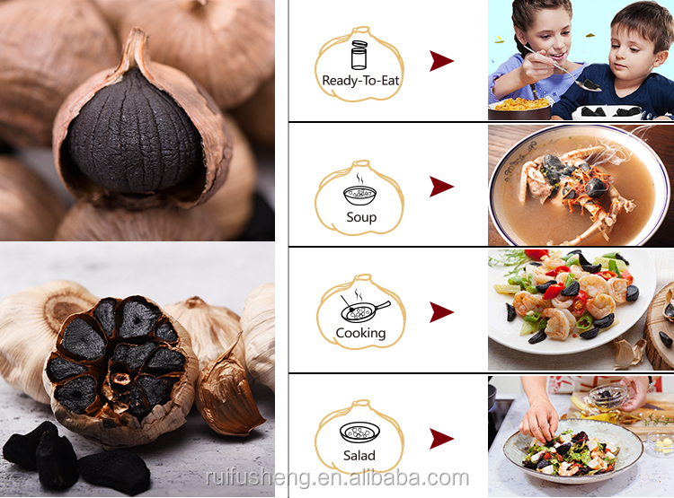 Yunnan Fermented OEM Natural Peeled single solo black garlic Factory