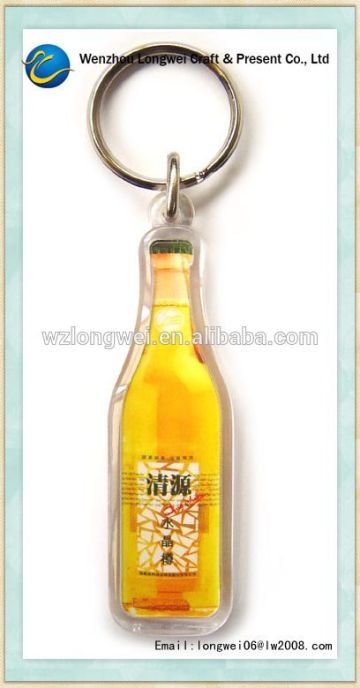 champagne bottle shaped promotion keychain/custom keychain/keychain