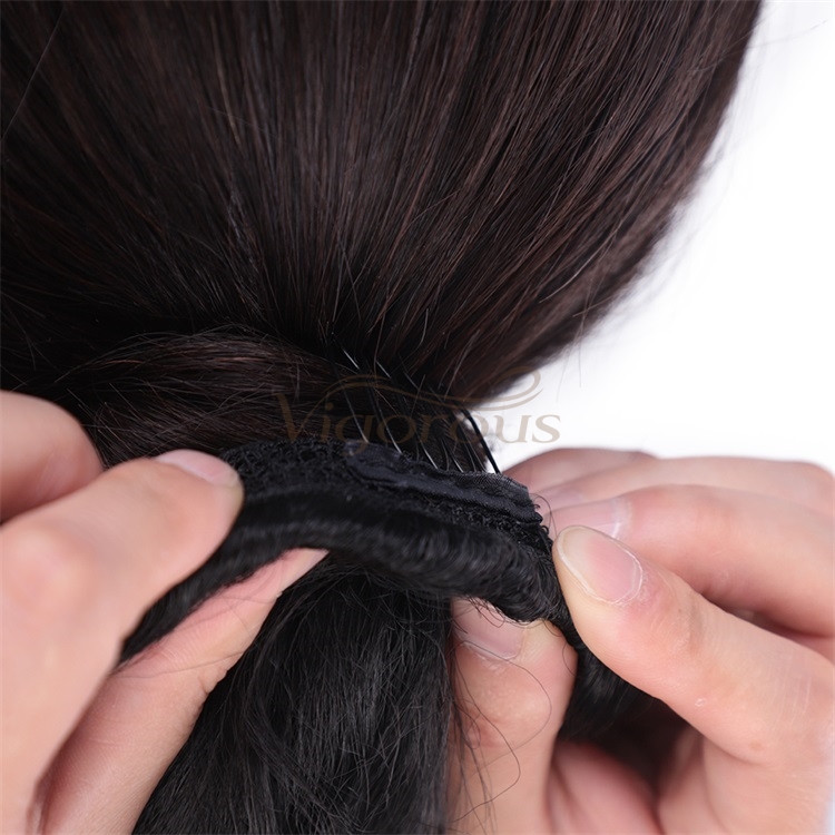 Vigorous Short Curly Ponytail Hair Extension Synthetic Fiber Natural Textured clip in/on Hairpiece for Black Women
