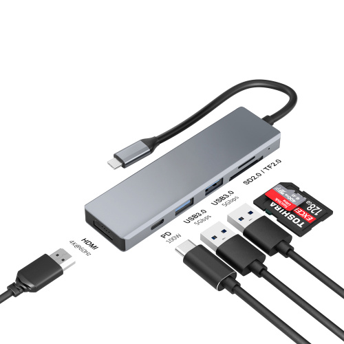 6in1 dual usb3.0 with 4k60hz HDMI PD100W