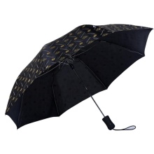 Custom Auto Open 23 Inch 2 Fold Black Rubber Handle Business Umbrella