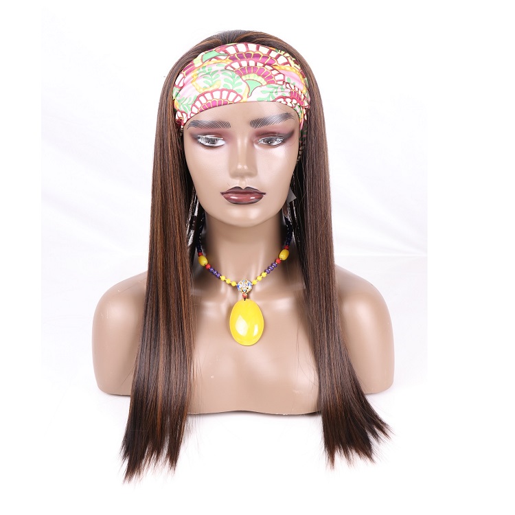 Julianna Straight Body Wave Wholesale Premium Afro Cheap Afro Fluffy Kinky Curl Synthetic Headband Wigs For Black Women