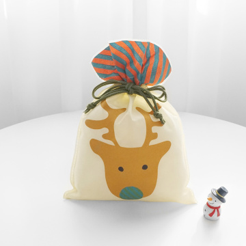 Medium Cheery Deer Christmas Drawstring Bags